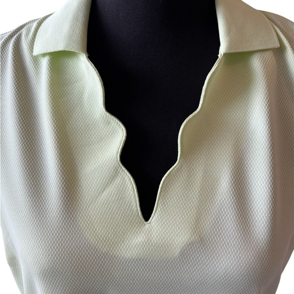 Walter Hagen Women’s Clubhouse Scalloped Polo Golf Shirt Performance Lime L NWT - Picture 2 of 8
